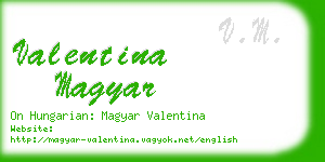 valentina magyar business card